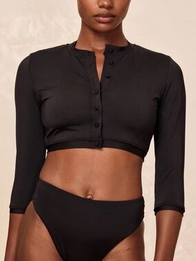 Monday Swimwear | NWT Crete Swim Cardi in Black | Sz M